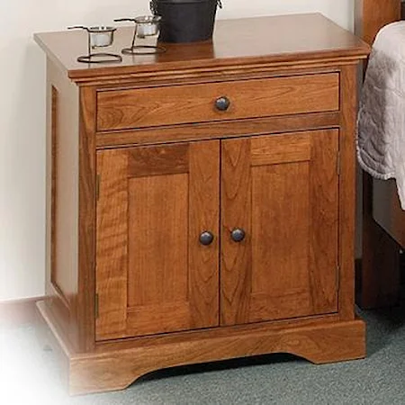 1-Drawer Nightstand with 2 Doors